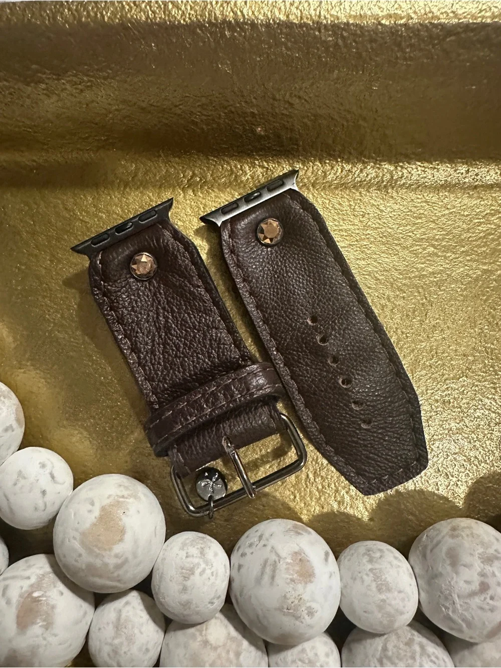 Women's Dark Brown Leather Apple Watch Band